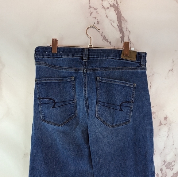 American Eagle Jeans Women 12 Regular High Rise Jegging Skinny Whiskering Medium - Picture 6 of 10